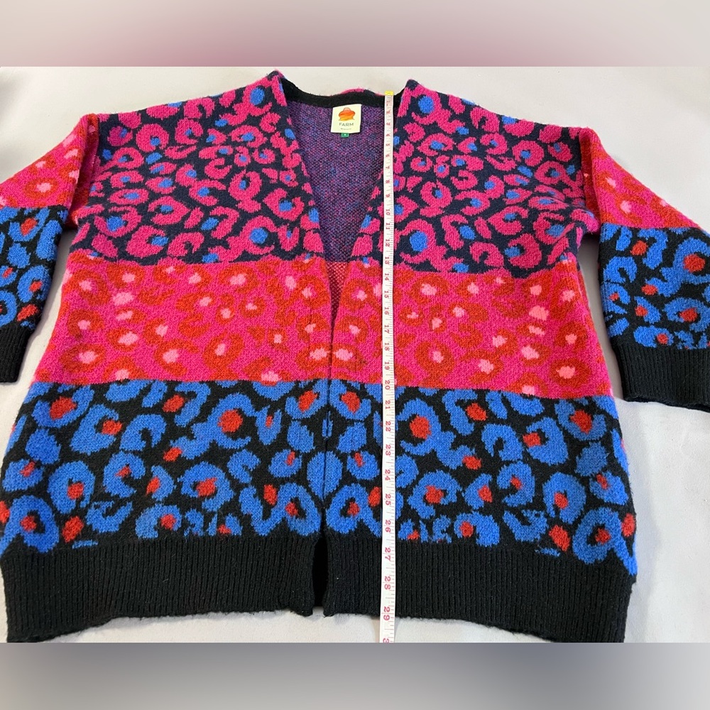 Farm Rio Women’s Mixed Leopard Cardigan Sweater Mixed Leopard Small Multicolor - Picture 9 of 15